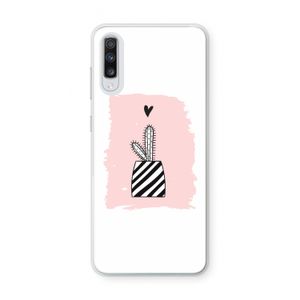 Zwart-wit cactus: Samsung Galaxy A70 Transparant Hoesje