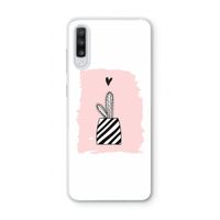 Zwart-wit cactus: Samsung Galaxy A70 Transparant Hoesje