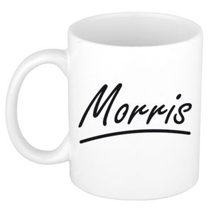 Naam cadeau mok / beker Morris met sierlijke letters 300 ml
