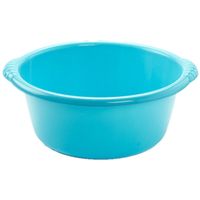 Kunststof teiltje/afwasbak rond 10 liter blauw Kunststof teiltje/afwasbak rond 10 liter blauw