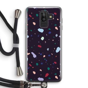 Dark Rounded Terrazzo: Samsung Galaxy J8 (2018) Transparant Hoesje met koord