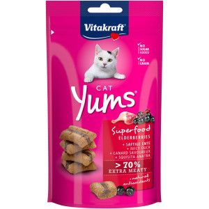 Vitakraft Cat Yums Superfood met vlierbes kattensnack (40 g) 6 verpakkingen