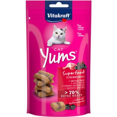 Vitakraft Cat Yums Superfood met vlierbes kattensnack (40 g) 6 verpakkingen