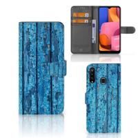 Samsung Galaxy A20s | Book Style Case | Wood Blue