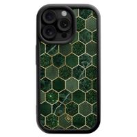 iPhone 15 Pro Max zwarte case - Kubus groen