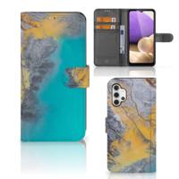 Samsung Galaxy A32 4G | Bookcase | Marble Blue Gold