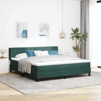 Boxspringbed met Matras Zwart 100x200 cm Fluweel Donkergroen