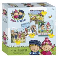 Fien & Teun 4in1 puzzelset - 4+6+9+16 stukjes - kinderpuzzel