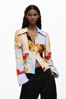 Vloeiende bloemenblouse - YELLOW - XL