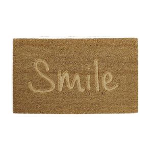 Deurmat/droogloopmat kokosvezel naturel smile 75 x 45 cm   -