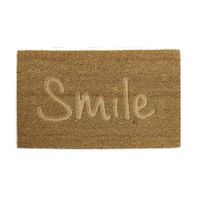 Deurmat/droogloopmat kokosvezel naturel smile 75 x 45 cm   -