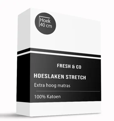 Hoeslaken Jersey Luxe Boxspring Wit 200x200 Cm Ademend Signature - Dekbed-Discounter.nl