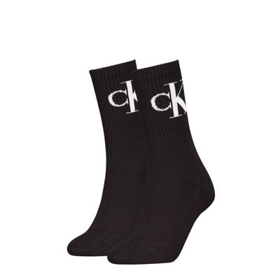 Calvin Klein Sokken Dames Monogram 2-pack Zwart-35/38