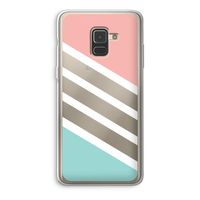 Strepen pastel: Samsung Galaxy A8 (2018) Transparant Hoesje