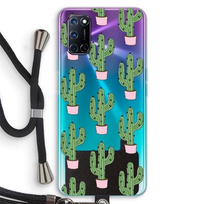 Cactus Lover: Oppo A72 Transparant Hoesje met koord