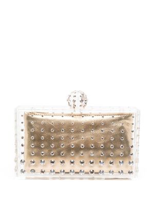 Aquazzura pochette transparente à ornements en cristal