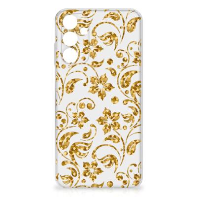 Samsung Galaxy A15 | TPU Case | Gouden Bloemen Samsung Galaxy A15 | TPU Case | Gouden Bloemen