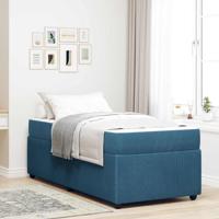 Bedframe met matras met matras Blauw 80 x 200 cm Fluweel