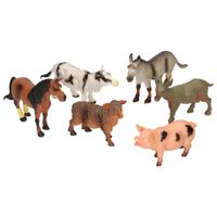 Plastic boerderij dieren 6 stuks assorti   - - thumbnail