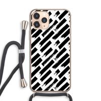Zwarte vegen: iPhone 11 Pro Transparant Hoesje met koord