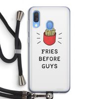 Fries before guys: Samsung Galaxy A40 Transparant Hoesje met koord