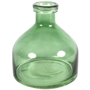 Bloemenvaas Low Bottle - transparant groen - glas - D18 x H20 cm