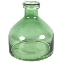 Bloemenvaas Low Bottle - transparant groen - glas - D18 x H20 cm