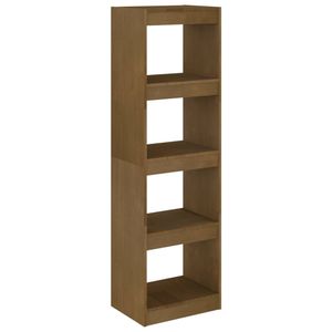 The Living Store Boekenkast Kamerverdeler - 40 x 30 x 135.5 cm - Honingbruin - Massief Grenenhout