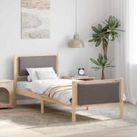Bedframe met hoofdeinde Taupe 75 x 190 cm Stof Bedframe met hoofdeinde Taupe 75 x 190 cm Stof
