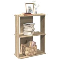 Boekenkast 3-laags 60x30x80 cm bewerkt hout sonoma eikenkleurig