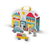 SES Creative Petits Pretenders Winkelstraat speelkoffer en speelmat - thumbnail