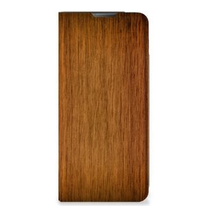 Motorola Moto E20 Book Wallet Case Donker Hout