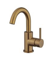 Wiesbaden Caral opbouw wastafelkraan met draaibare uitloop geborsteld brons koper - thumbnail