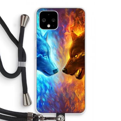 Fire & Ice: Pixel 4 Transparant Hoesje met koord