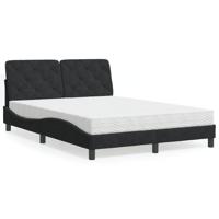 Bed met matras fluweel zwart 140x190 cm
