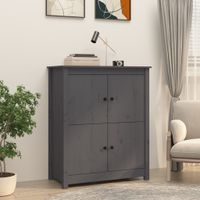 Dressoir 83x41,5x100 cm massief grenenhout grijs - thumbnail