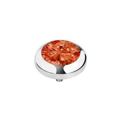 Melano Vivid Season CZ steentje Coral Red Zilver