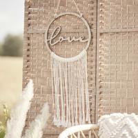 Houten Hangdecoratie Love met Macrame Houten Hangdecoratie Love met Macrame