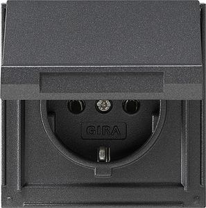 Gira TX 44 Wandcontactdoos met randaarde en klapdeksel antraciet