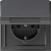 Gira TX 44 Wandcontactdoos met randaarde en klapdeksel antraciet