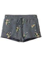 Miu Miu short en coton à fleurs brodées - Gris - thumbnail