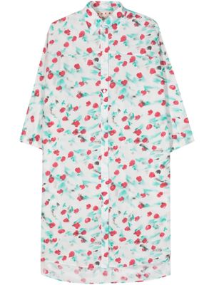 Marni robe-chemise en coton à imprimé Reverie - Blanc