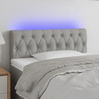 Hoofdbord LED 90x7x78/88 cm stof lichtgrijs