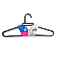 Plasticforte Kledinghangers - 2x - zwart - kunststof - 41 cm