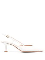 Gianvito Rossi escarpins pointus en cuir à bride arrière - Blanc Gianvito Rossi escarpins pointus en cuir à bride arrière - Blanc