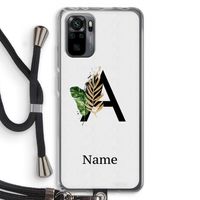 Charcoal Flora: Xiaomi Redmi Note 10 Pro Transparant Hoesje met koord