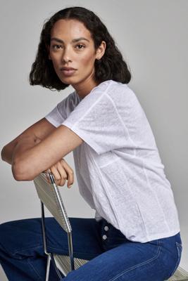 Linnen T-shirt met details opzij