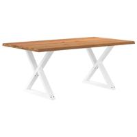 Eettafel met natuurlijke rand 180x100x74cm eikenhout lichtbruin