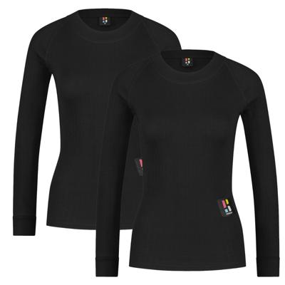 Poederbaas Thermoshirt Dames 2-pack Pro Zwart-L