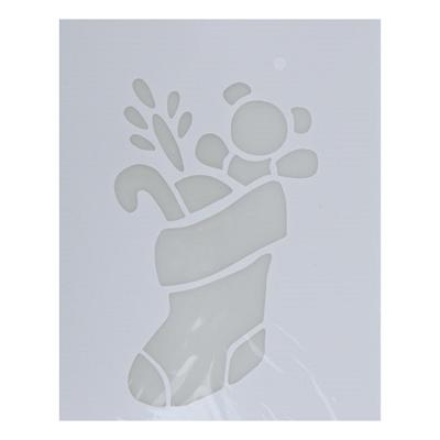 Kerst raamsjabloon kerst sok - wit - 35 cm - raamdecoratie - kerstversiering